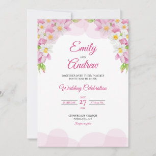 Invitation Cadre de tulipe en arche Élégant mariage aquarelle