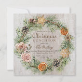 Invitation Cadre de vacances Floral Rustique | Déjeuner de No (Devant)