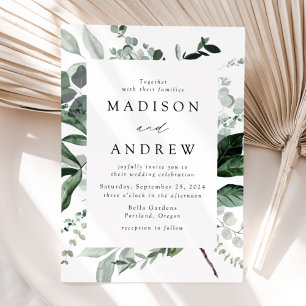 Invitation Cadre de verdure abondante pour mariage