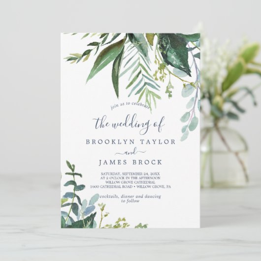 Invitation Cadre de verdure d'été tout en un Mariage (Debout devant)