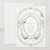 Invitation Cadre de verdure fantaisiste pour mariage (Devant / Derrière)