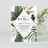 Invitation Cadre de verdure tropicale rustique Baby shower d' (Debout devant)