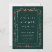 Invitation Cadre de Winterberry Noël pour Couple Green Shower (Devant)
