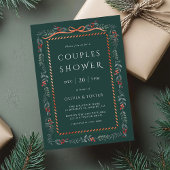 Invitation Cadre de Winterberry Noël pour Couple Green Shower