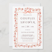 Invitation Cadre de Winterberry Rouge pour Fête de Couple (Devant)