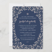 Invitation Cadre délicat | Bat mitzvah floral Blush & Navy (Devant)