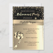 Invitation Cadre Diamants d'or, Ballons, Partie de retrait (Devant)