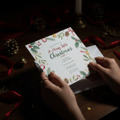 Invitation Cadre d'invitation de Noël botanique