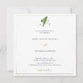 Invitation Cadre d'or classique Lily de Vallée Printemps mari (Devant)