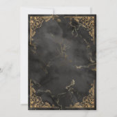 Invitation Cadre d'or Marbre noir Mariage musulman islamique (Dos)
