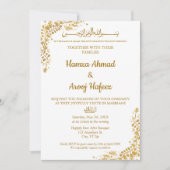 Invitation Cadre d'or musulman islamique moderne Nikah (Devant)