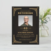 Invitation Cadre d'or photo personnalisé (Debout devant)