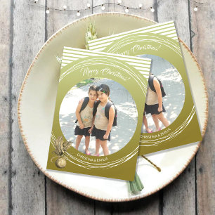 Invitation Cadre d'or une photo Joyeux Noël