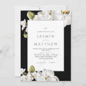 Invitation Cadre d'orchidées blanches pour un mariage élégant (Devant)