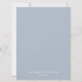 Invitation Cadre doré à fleurs bleues Dusty Mariage Invitatio (Dos)