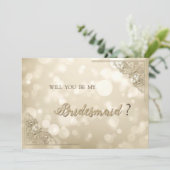 Invitation Cadre doré élégant Bokeh (Debout devant)