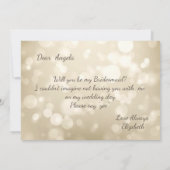 Invitation Cadre doré élégant Bokeh (Dos)