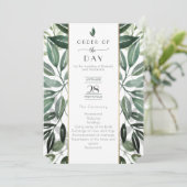 Invitation Cadre doré Emerald Forest Ordre de service (Debout devant)