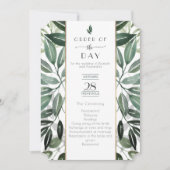 Invitation Cadre doré Emerald Forest Ordre de service (Devant)