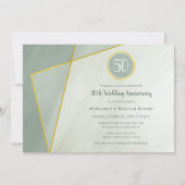 Invitation Cadre doré en jade grisé pour les 50 ans (Devant)