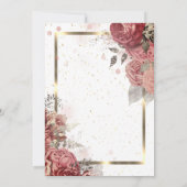 Invitation Cadre doré Fleurs Roses Retraite (Dos)