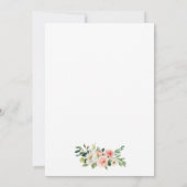 Invitation Cadre doré floral aquarelle rose élégant (Dos)