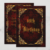 Invitation Cadre doré gothique pour 60e anniversaire (Devant / Derrière)