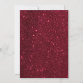 Invitation Cadre doré,Or,Retraite Paillettes Rouges (Dos)
