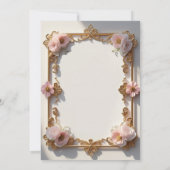 Invitation Cadre doré rose vintage (Dos)
