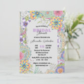 Invitation Cadre dynamique de la Fête des mariées de fleurs d (Debout devant)