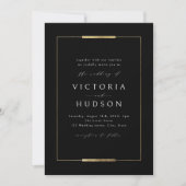 Invitation Cadre Elegance Noir Simple Moderne Classique Maria (Devant)