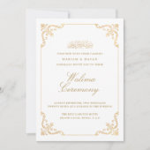 Invitation Cadre élégant baroque doré cérémonie Walima script (Devant)