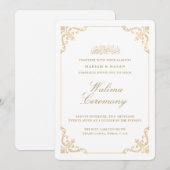 Invitation Cadre élégant baroque doré cérémonie Walima script (Devant / Derrière)
