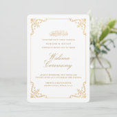 Invitation Cadre élégant baroque doré cérémonie Walima script (Debout devant)
