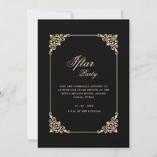 Invitation Cadre élégant classique noir pour la fête de l'Ift
