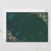 Invitation Cadre Élégant Cœurs en Or Mariage  RSVP  (Dos)