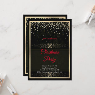 Invitation Cadre élégant de diamants noirs de Noël