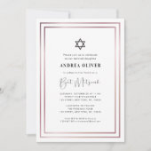 Invitation Cadre élégant en or rose moderne simple Bat Mitzva (Devant)