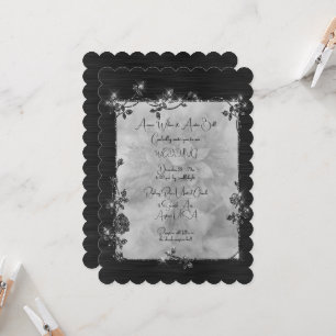 Invitation Cadre élégant et brillant noir Après Noël Mariage