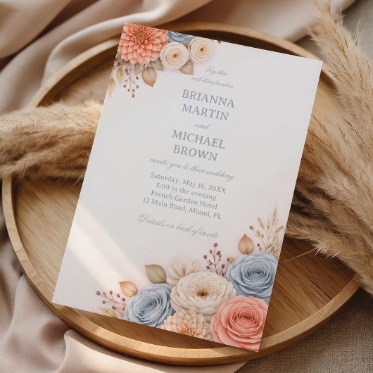 Invitation Cadre Élégant Floral Pastel