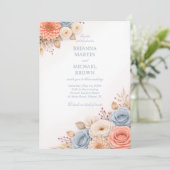 Invitation Cadre Élégant Floral Pastel (Debout devant)