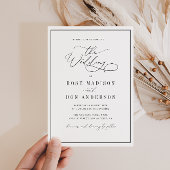 Invitation Cadre élégant mariage noir et blanc