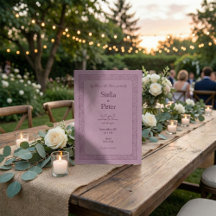 Cadre Élégant Mauve Vintage Mariage Formel
