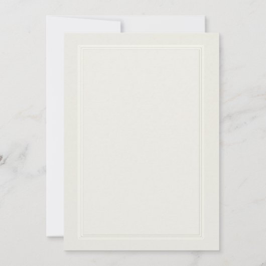 Invitation Cadre élégant moderne classique Ecru Mariage forme (Dos)