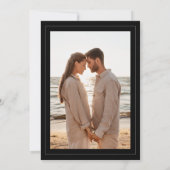 Invitation Cadre Elegant Monogramme Black Photo Retour Mariag (Dos)