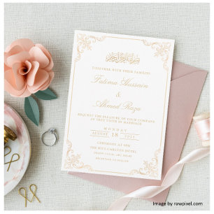 Invitation Cadre élégant victorien avec dentelle dorée pour m
