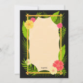 Invitation Cadre en bambou Luau (Dos)