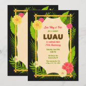 Invitation Cadre en bambou Luau (Devant / Derrière)