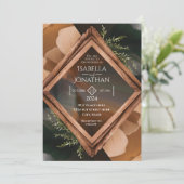 Invitation Cadre en bois moderne Mariage rustique (Debout devant)