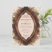 Invitation Cadre en bois simple Mariage rustique (Debout devant)